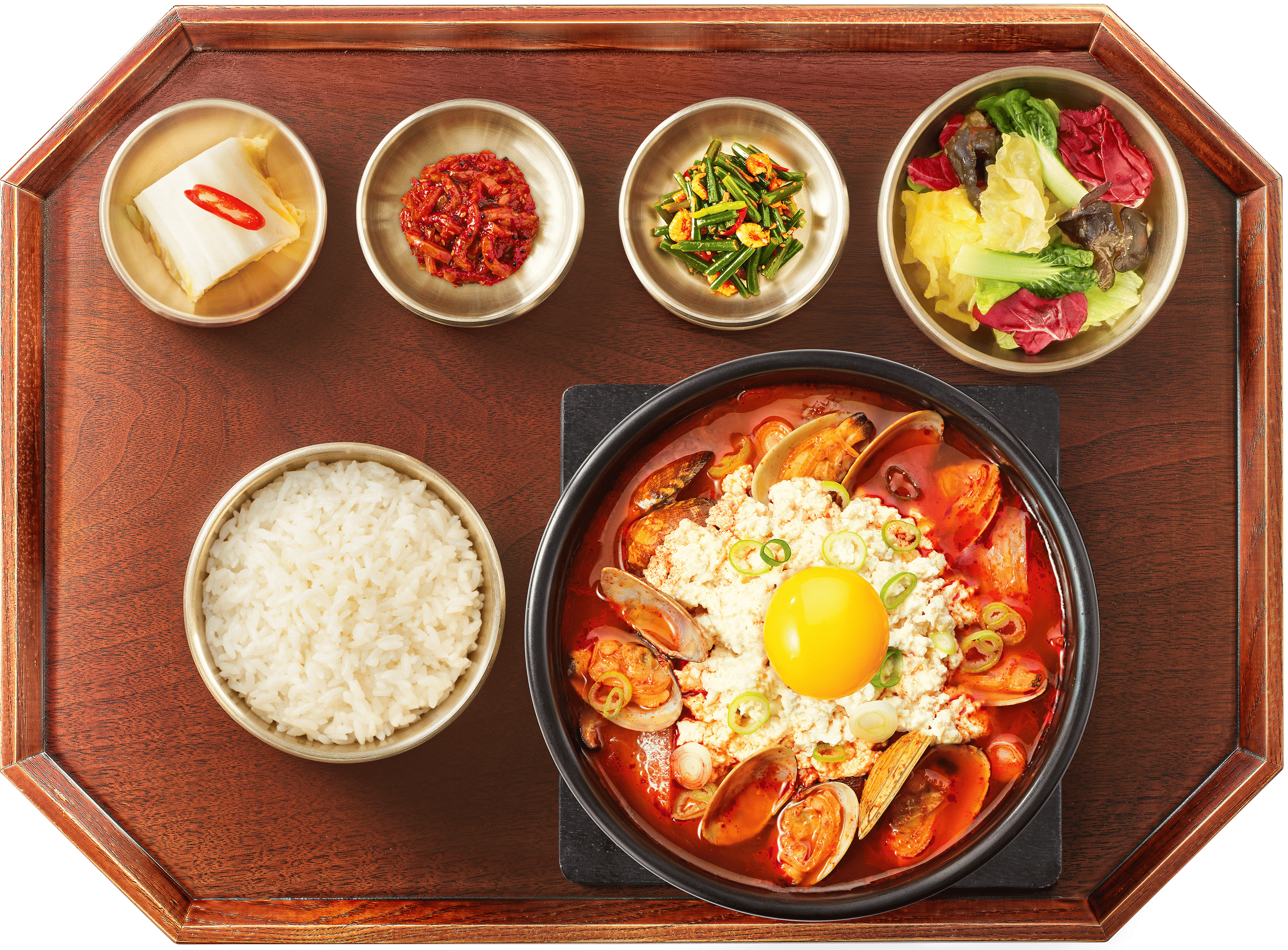 바지락 순두부찌개 반상